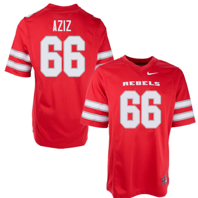 Men's UNLV Rebels #66 Ammir Aziz College Football Jerseys Sale-Red